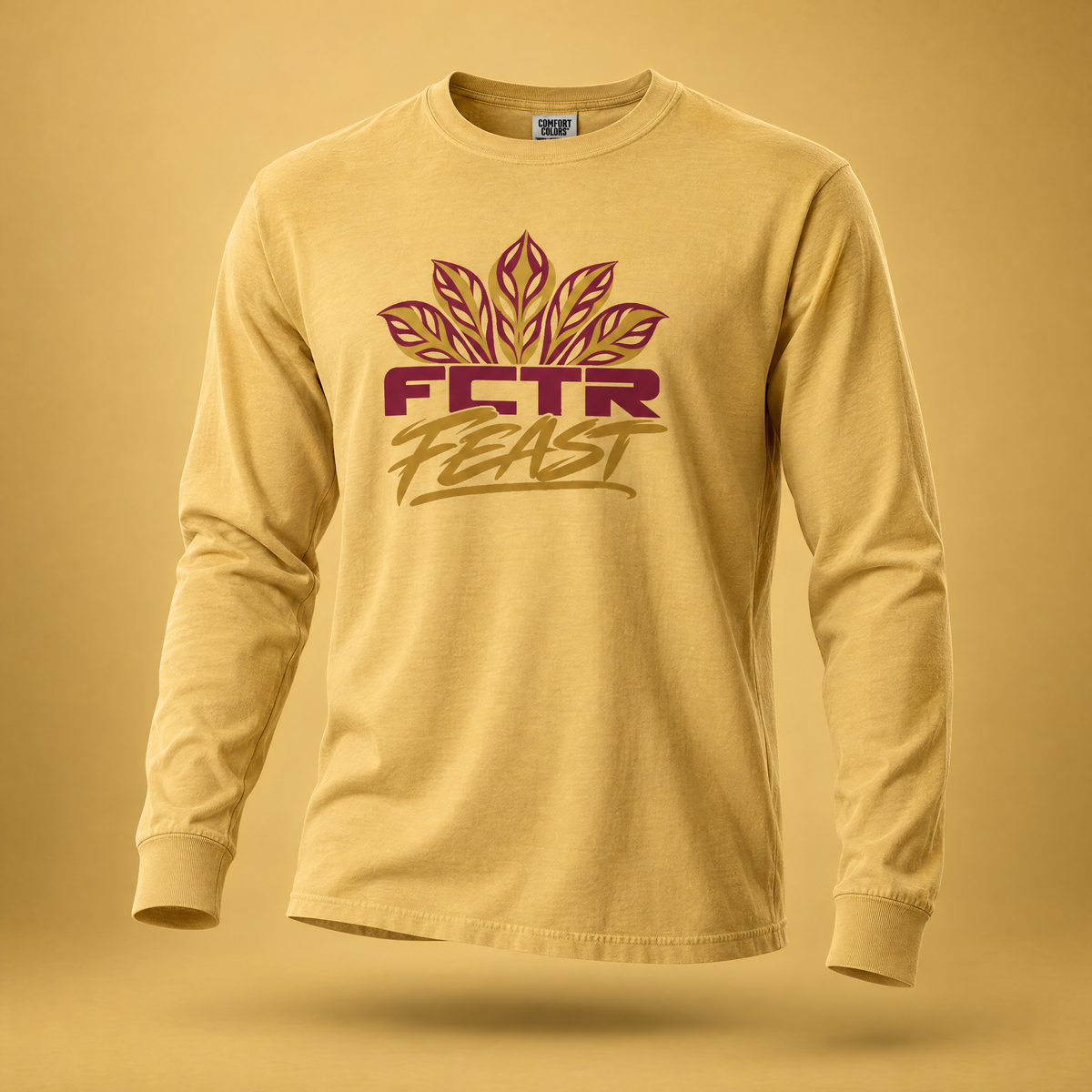 FCTR Feast | Adult Harvest Crest Garment-Dyed Long Sleeve T-Shirt