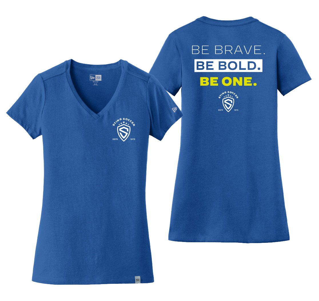 Sting 22 Brave.Bold.One. New Era Ladies V-Neck Tee