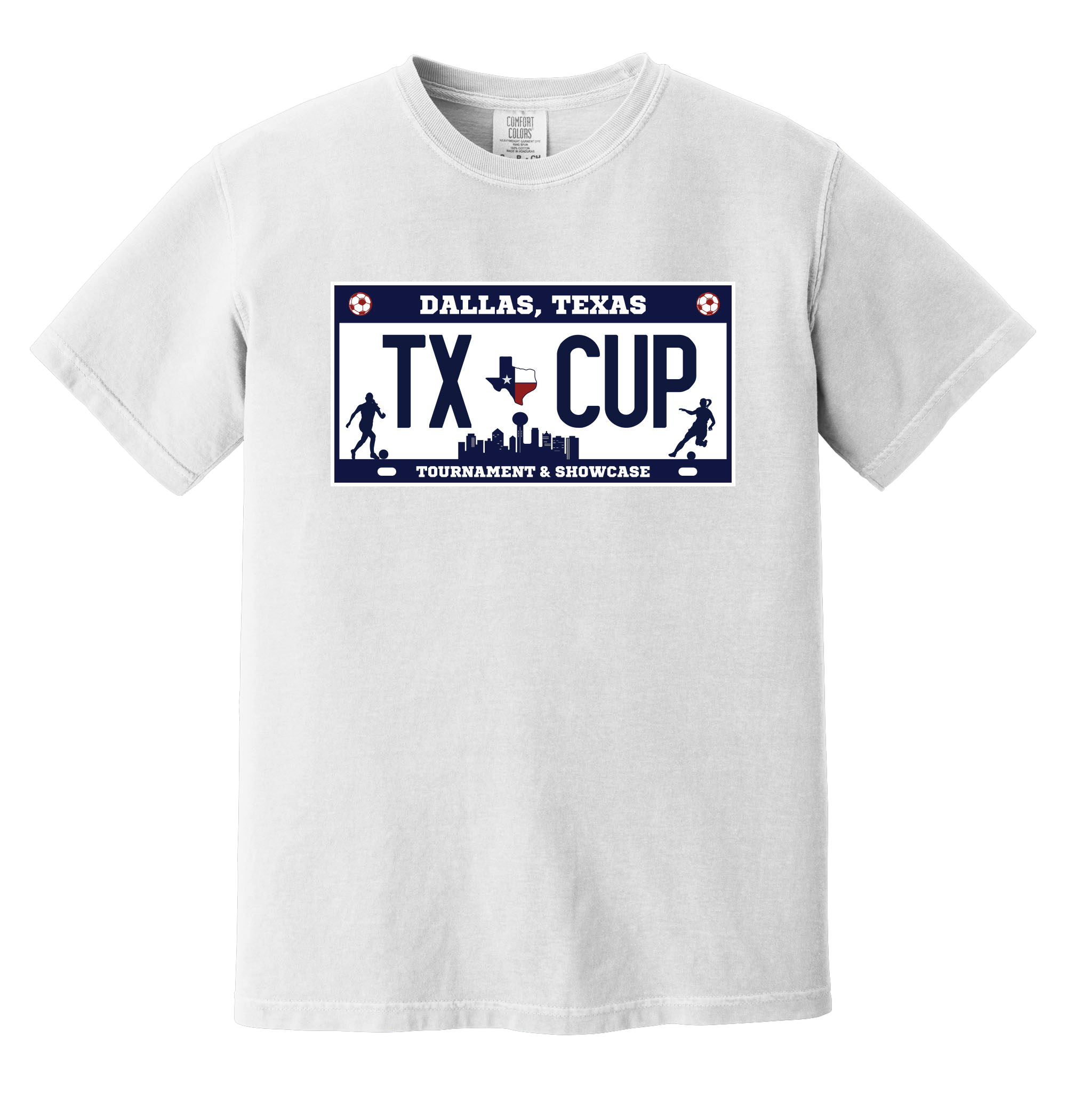 TX Cup License Plate S/S Tee - White